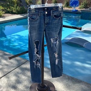 I&M Distressed Mid-Rise Boyfriend Jeans, Size 1